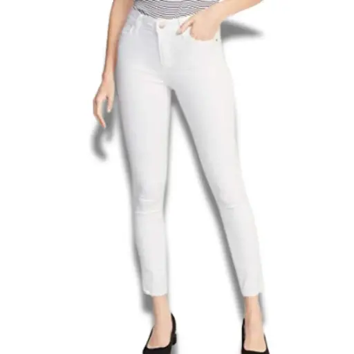 [409] Pantalon de Mezclilla Liz Claiborne C Blanco T 2P