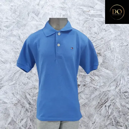 [4171] Playera tipo polo  TOMY HILFIGER C Azul T 6