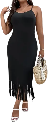 [8891] Vestido Playero C Negro T S
