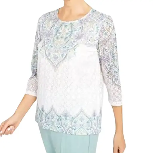 [9490] Blusa Alfred Dunner C Blanco T X