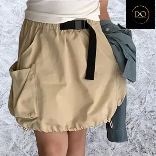 [1242] Falda Shein C Beige T S