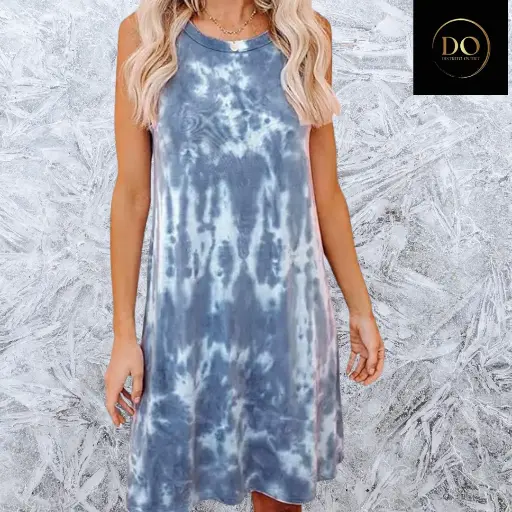 [7850] Vestido Ts C Blanco-Azul T S
