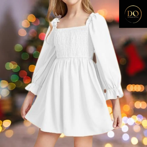 [3525] Vestido manga larga C Blanco T 6
