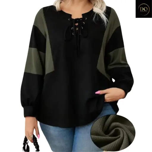 [3087] Sueter  C Negro-Verde T XXL
