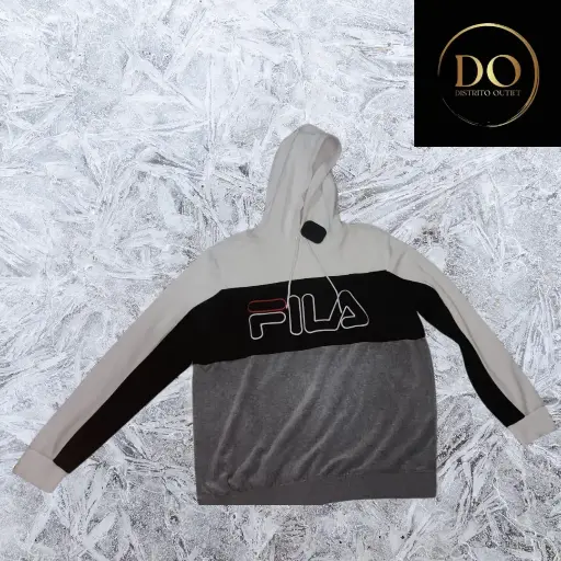 [838342] Sudadera FILA Blanca C negro y gris T XL