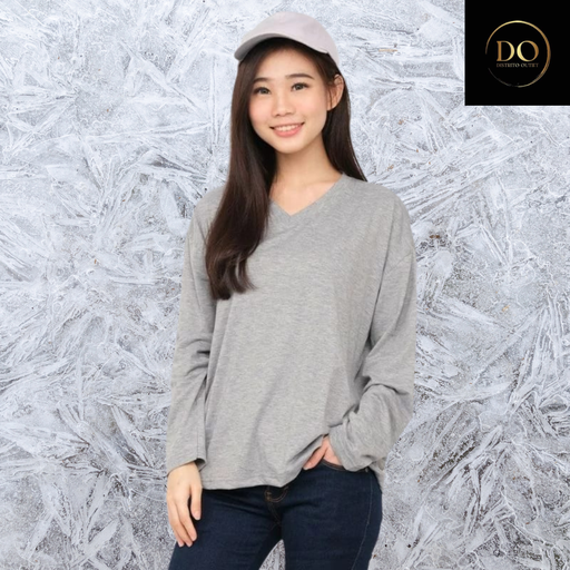 [887515] Playera Manga larga Hanes C Gris T M