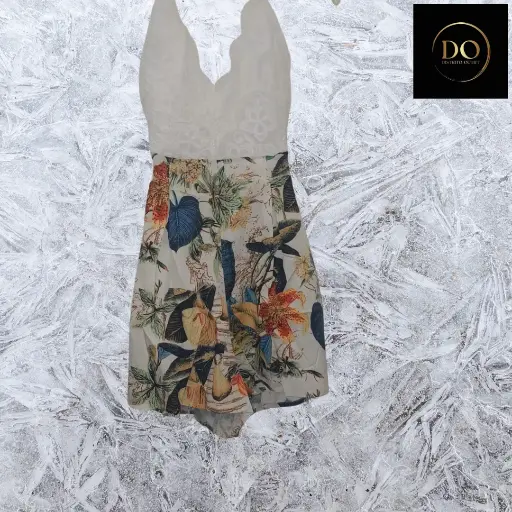 [101105] Vestido Moxeay C Crema/ Verde T S