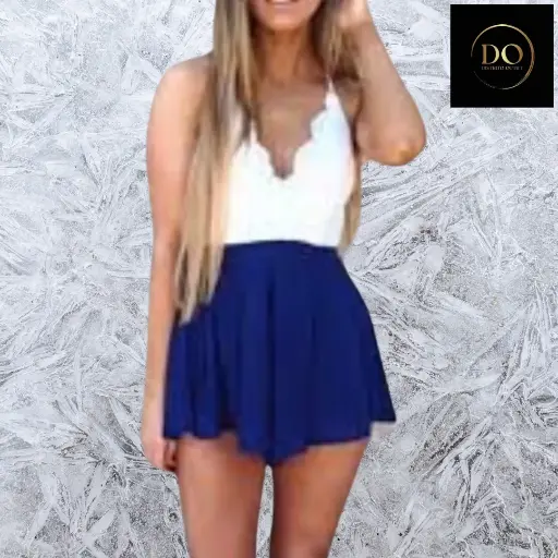 [101106] Vestido Moxeay C Azul rey/ blanco T M
