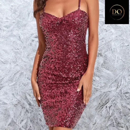 [113103] Vestido PrettyGuide C Rojo lentejuela T S