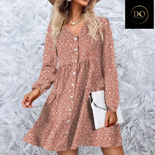 [101146] Vestido C Cafe/crema T L