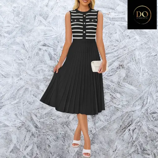[101176] Vestido Zesica C Nero con Blanco T L