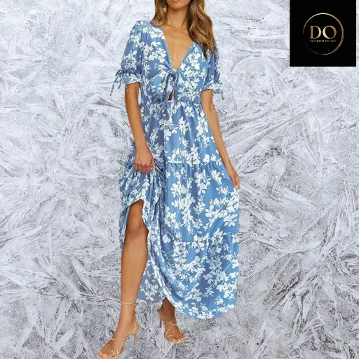 [101187] Vestido BTFBM C Azul con blanco T XL
