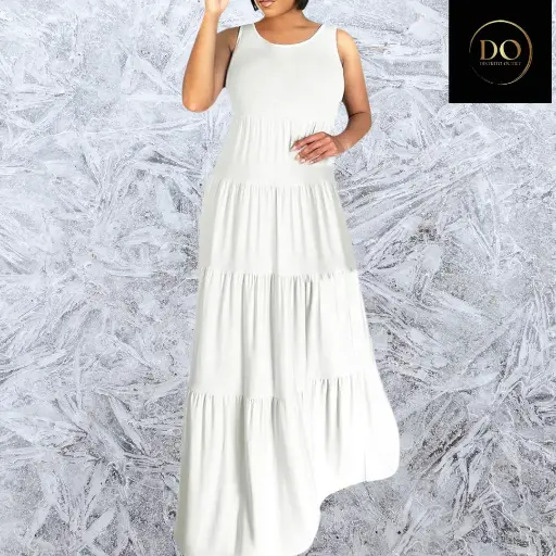 [101194] Vestido  largo C Crema T S