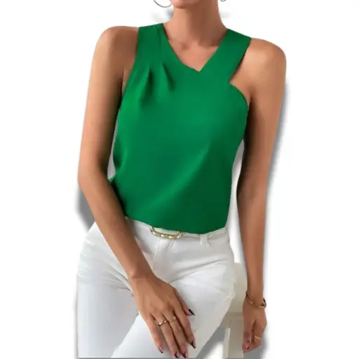 [101257] Blusa  sin manga C Verde T S