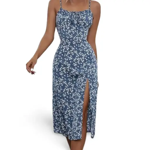 [101286] Vestido Shein C Azul cenizo T M