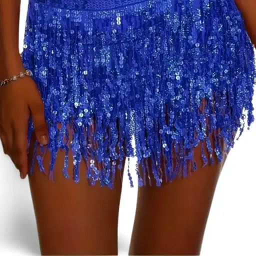 [101287] Falda con barbas Unique21 C Azul Rey T M