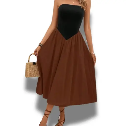 [101302] Vestido  Shein C Cafe- Negro T M