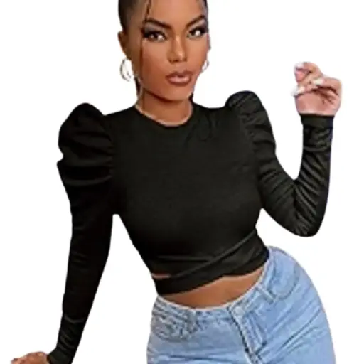[101314] Blusa Dazy manga larga C Negro T S