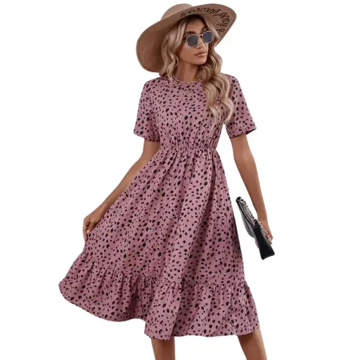 [101399] Vestido Shein C  Palo de rosa - negro T XL