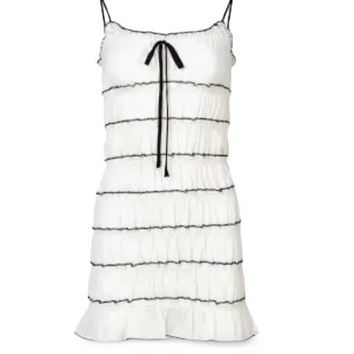 [101415] Vestido Shein C Blanco - Negro T S