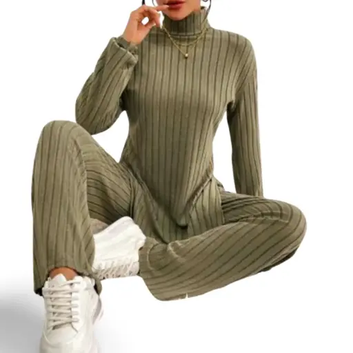 [101432] Conjunto Sueter y pantalon SheinC Verde olivo TXL
