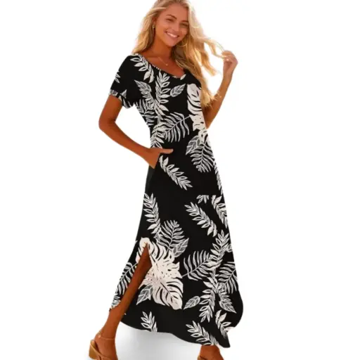 [101435] Vestido  Shein C Negro - Blanco T L