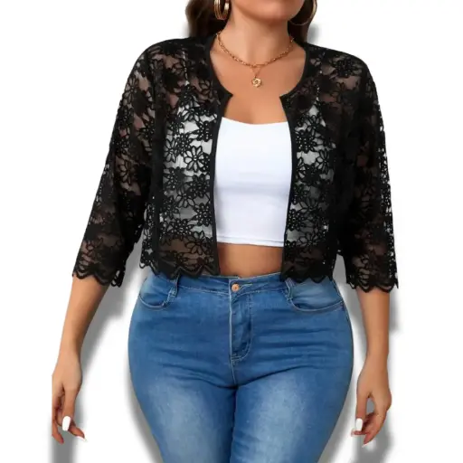 [101443] Vitage de Encaje Shein C Negro T XL