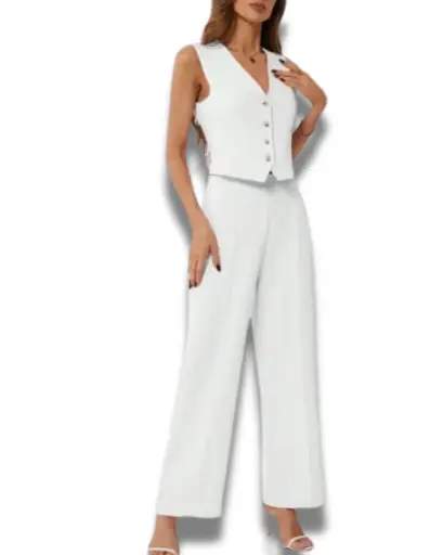 [101466] Conjunto Top y pantalon Shein C Crema T S