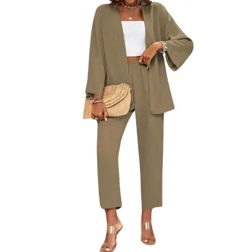 [101538] Conjunto Saco y pantalon Shein C Cafe T 3XL