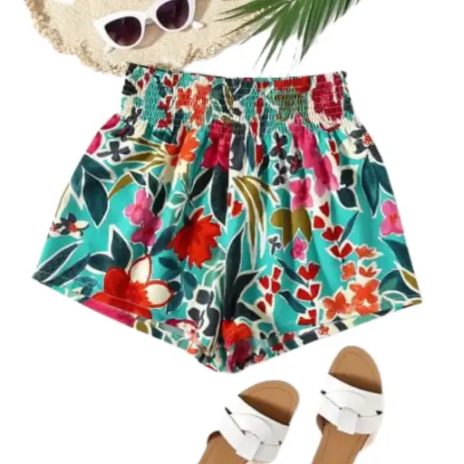 [101543] Short Shein C Verde Floral T S