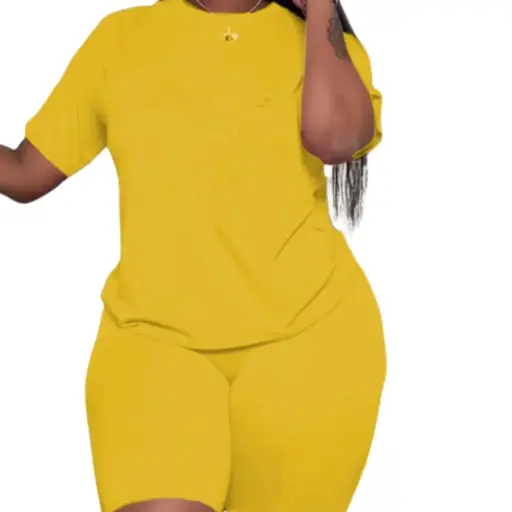 [106582] Conjunto Playera Short Lovelywholesale C Amarillo T M