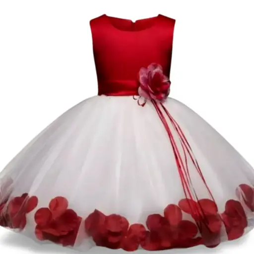 [107129] Vestido  de fiesta C Rojo- Crema T 2