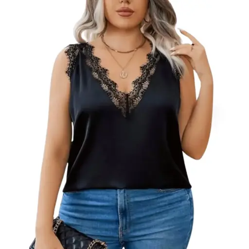 [101562] Blusa Sin manga C Negro T S