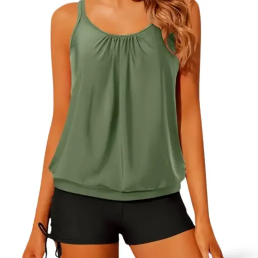 [115181] Traje de baño 2 piezas C Verde militar - Negro T XL