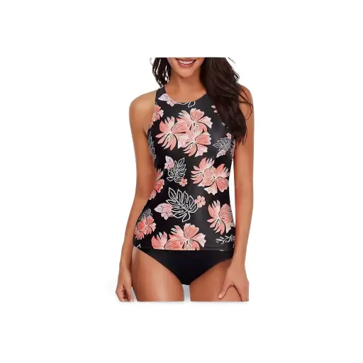 [115210] Traje de baño 3 piezas C Negro- salmon T XL