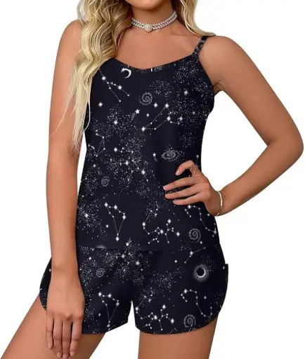 [114146] Pijama 2 piezas Ekouaer C Negro T M