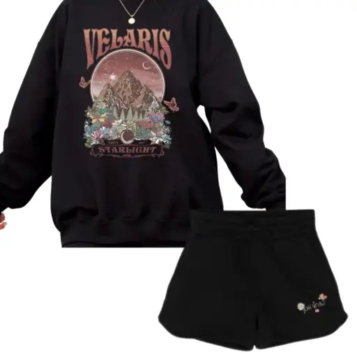 [106596] Conjunto sudadera y short  Shein C Negro T 4XL