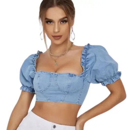 [101760] Crop top de mezclilla Fashion Nova C Azul T L
