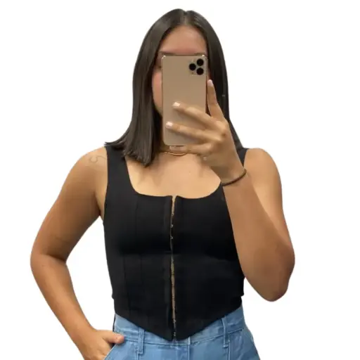 [101805] Crop Top Fashion Nova C  Negro T S