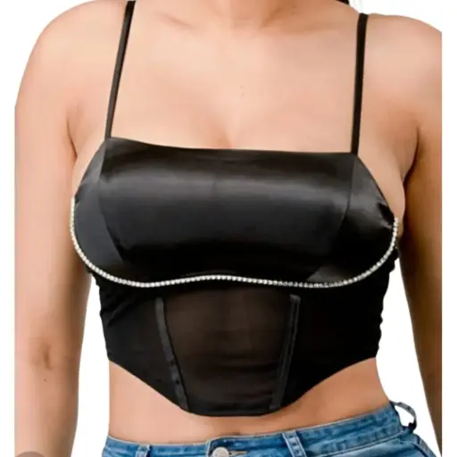 [101824] Crop Top Privy C  Negro T S