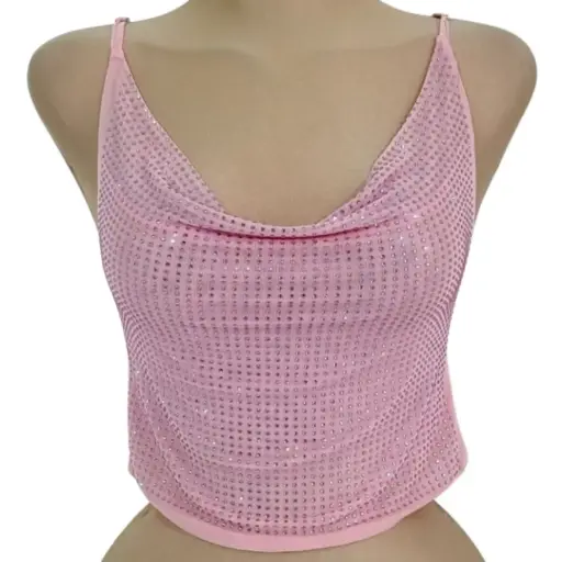 [101826] Crop Top Bear Dance C  Rosa piedritas T S
