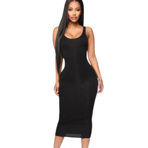 [101850] Vestido Fasion Nova  C Negro T L