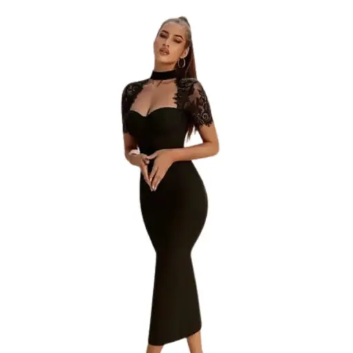 [101852] Vestido Fasion Nova  C Negro T 1X