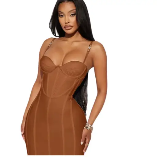 [113135] Vestido Fashion Nova C  Cobrizo T XS