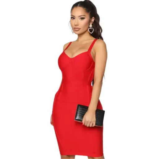 [101868] Vestido Fashion Nova  C Rojo T L