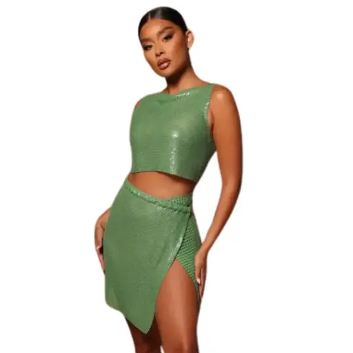 [101894] Conjunto Metalico Fashion Nova C Verde T S