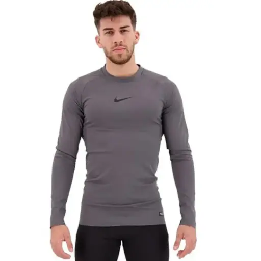 [401212] Playera manga larga NIKE C Gris Ta XL