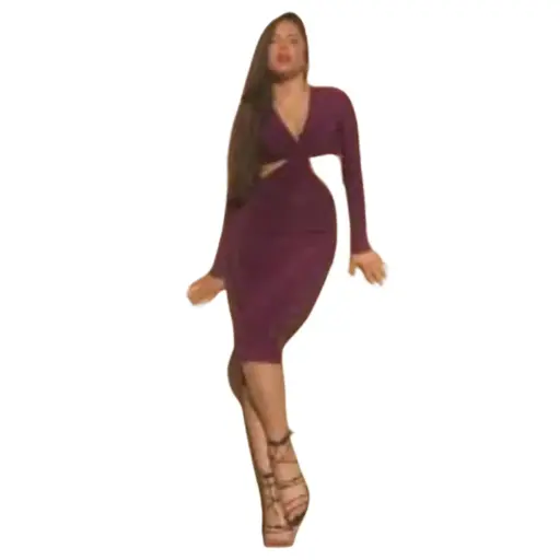 [101944] Vestido Fashion Nova C Morado T M