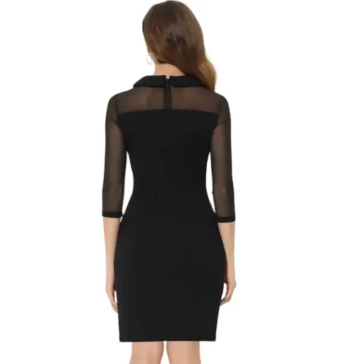 [113143] Vestido Fashion Nova C Negro collar brillantes T XL