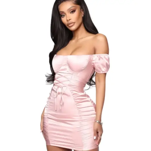 [101950] Vestido Fashion Nova C Palo de rosa T L
